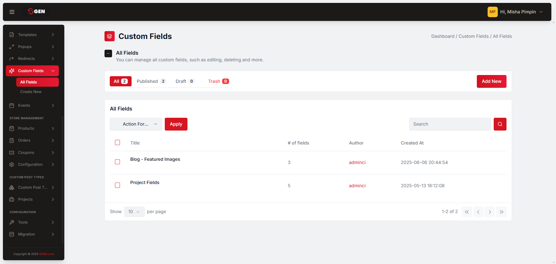 Custom Fields Ui