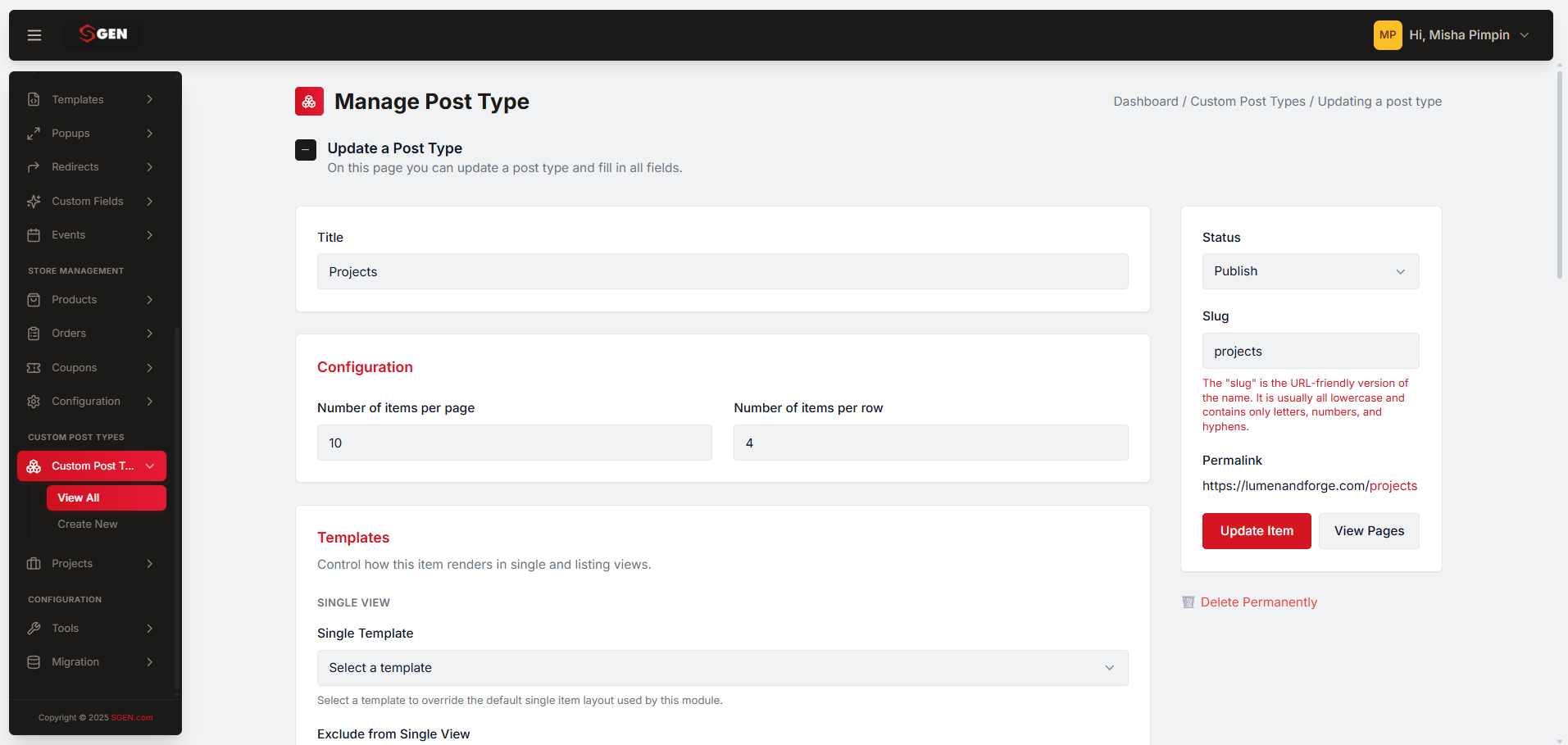Custom Post Type Editor