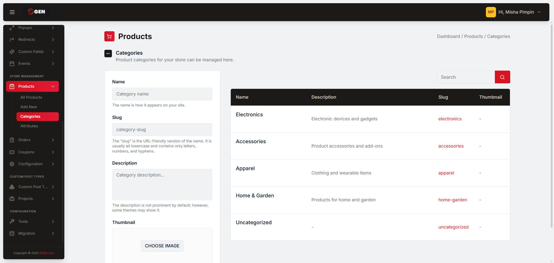 Ecommerce Categories